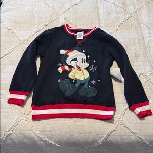 Disney Black & Red Mickey Mouse Holiday Sweatshirt
